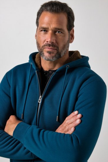JP1880 820464 Kapuzenjacke mit Teddyfutter Tintenblau TALL - TALL sweatshirts - TALL Sweatshirts für große Männer
