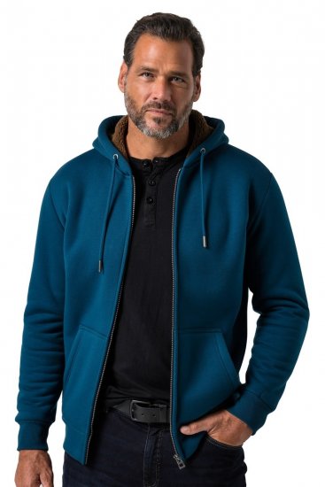 JP1880 820464 Kapuzenjacke mit Teddyfutter Tintenblau TALL - TALL sweatshirts - TALL Sweatshirts für große Männer