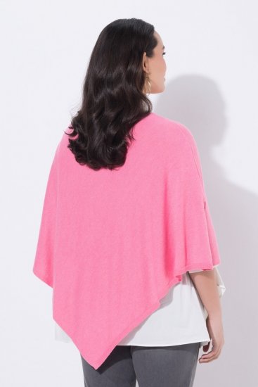 Ulla Popken 820512 Strickponcho aus Wollmix mit V-Ausschnitt Hellrosa - Ponchos & Capes - 