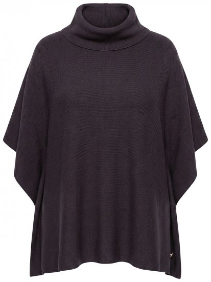 Ulla Popken 820620 Poncho-Pullover mit Rollkragen Mahagonibraun - Ponchos & Capes - 