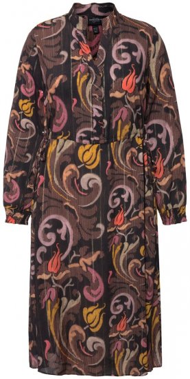 Ulla Popken 820662 Gemustertes Kleid Schwarz - Abendkleider - Abendkleider in großen Größen