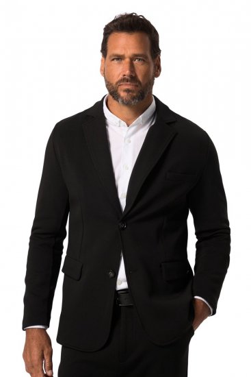 JP1880 New York Flexnamic Jerseysakko mit Pattentaschen Schwarz - Herrenanzüge und -blazer - Herrenanzüge und -blazer in großen Größen