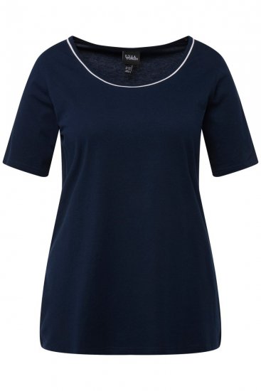 Ulla Popken 821244 Pyjama mit Punkten Dunkelblau - Pyjama/Loungewear - 
