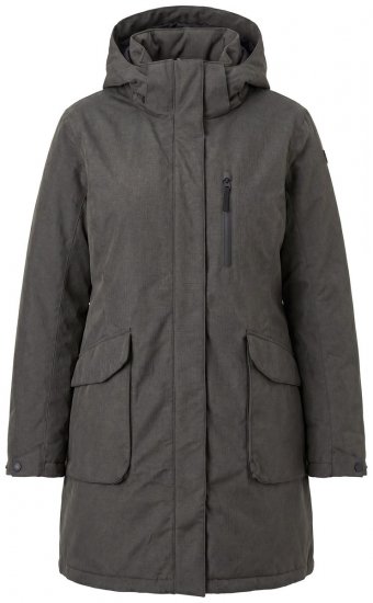 Ulla Popken 821737 Wattierter HYPRAR Parka mit Kapuze Dunkelgrau meliert - Jacken - Damenjacken in großen Größen