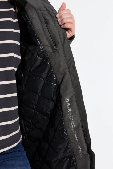 Ulla Popken 821737 Wattierter HYPRAR Parka mit Kapuze Dunkelgrau meliert - Jacken - Damenjacken in großen Größen