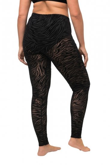 Ulla Popken 822286 Strumpfleggings mit Animal-Print Schwarz - Strumpfhosen & Socken - 