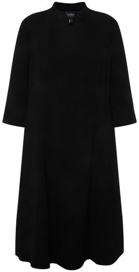 Ulla Popken 823290 Midikleid mit V-Ausschnitt Schwarz - Midikleider - Midikleider für Damen in großen Größen