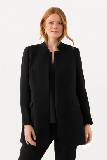 Ulla Popken 823318 Blazer mit Stehkragen Schwarz - Blazer - Blazer in großen Größen für Damen