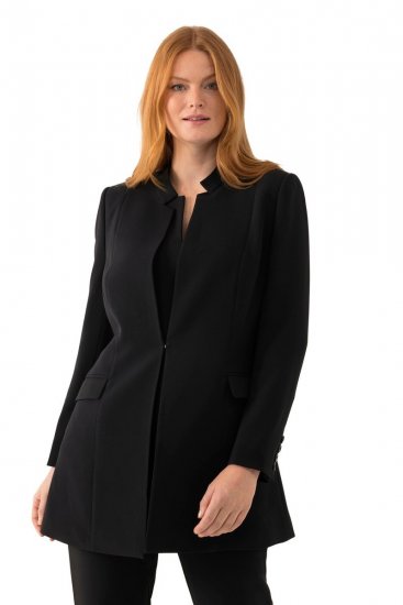 Ulla Popken 823318 Blazer mit Stehkragen Schwarz - Blazer - Blazer in großen Größen für Damen