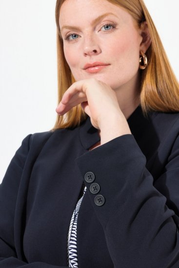 Ulla Popken 823318 Blazer mit Stehkragen Dunkelblau - Blazer - Blazer in großen Größen für Damen