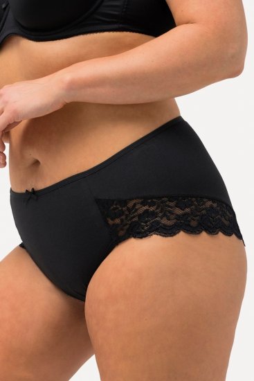 Ulla Popken 824106 Slips mit Spitze 2er-Pack Schwarz - Slips - 