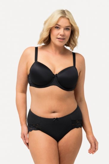 Ulla Popken 824106 Slips mit Spitze 2er-Pack Schwarz - Slips - 