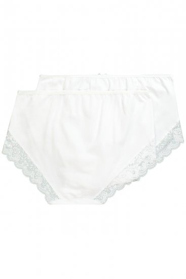 Ulla Popken 824106 Pantys mit Spitze 2er-Pack Weiß - Slips - 