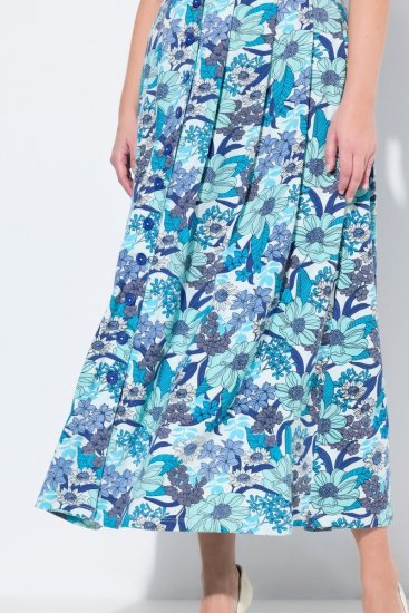 Ulla Popken 824966 Geblümtes Hemdblusenkleid Dunkelblau - Blusenkleider - 