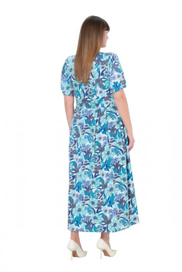 Ulla Popken 824966 Geblümtes Hemdblusenkleid Dunkelblau - Blusenkleider - 