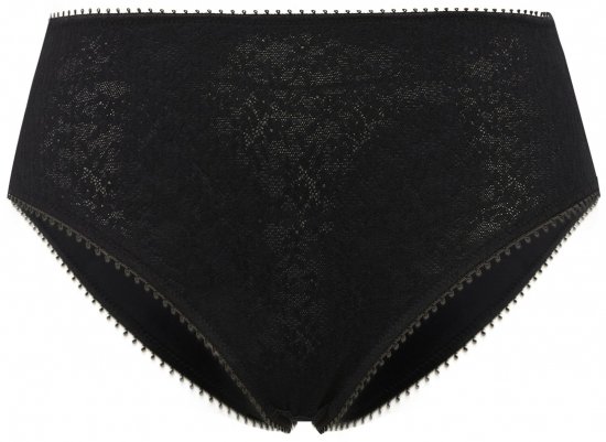 Ulla Popken 825790 Geblümte Slips mit Spitze Schwarz - Slips - 