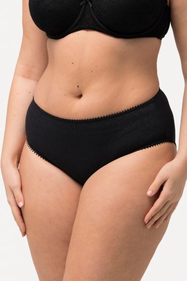 Ulla Popken 825790 Geblümte Slips mit Spitze Schwarz - Slips - 