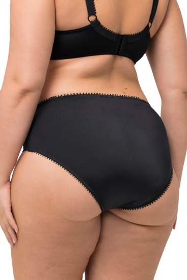 Ulla Popken 825790 Geblümte Slips mit Spitze Schwarz - Slips - 