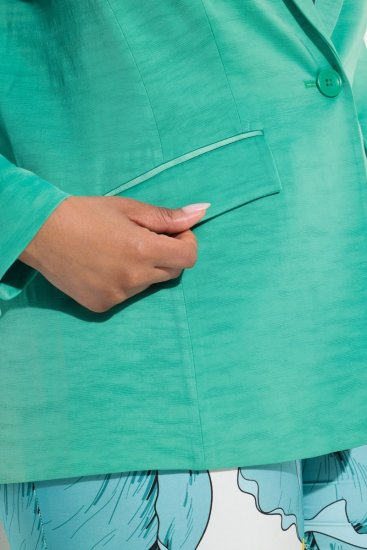 Ulla Popken 826161 Strukturierter Blazer Grün - Blazer - Blazer in großen Größen für Damen