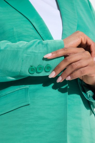 Ulla Popken 826161 Strukturierter Blazer Grün - Blazer - Blazer in großen Größen für Damen