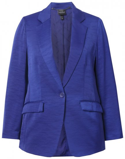 Ulla Popken 826161 Strukturblazer mit Pattentaschen Dunkelblau - Blazer - Blazer in großen Größen für Damen