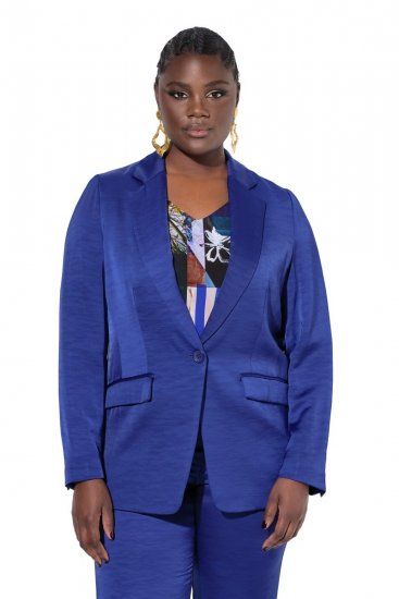 Ulla Popken 826161 Strukturblazer mit Pattentaschen Dunkelblau - Blazer - Blazer in großen Größen für Damen