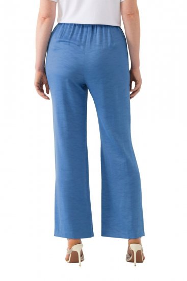Ulla Popken 826163 Weite Anzughose Denimblau - Stoffhosen - Weite Stoffhosen für Damen in großen Größen
