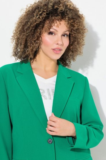 Ulla Popken 826487 Oversize-Blazer mit Pattentaschen Smaragdgrün - Blazer - Blazer in großen Größen für Damen