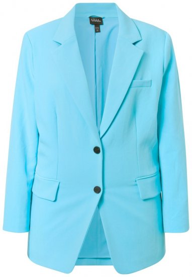 Ulla Popken 826487 Oversize-Blazer mit Pattentaschen Helltürkis - Blazer - Blazer in großen Größen für Damen