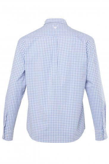 JP1880 Modern Fit Button-Down Collar Long Sleeve Check Shirt Light Blue - Herrenhemden - Herrenhemden in großen Größen
