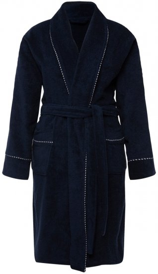 Ulla Popken 826794 Frottee-Bademantel Dunkelblau - Morgenmäntel & Bademäntel - 
