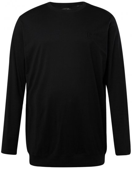 JP1880 827128 Langarmshirt mit Bauchfit Schwarz - Herren-T-shirts - Herren-T-Shirts in großen Größen