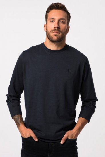 JP1880 827128 Langarmshirt mit Bauchfit Dunkelblau - Herren-T-shirts - Herren-T-Shirts in großen Größen