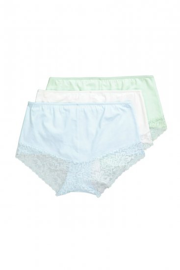 Ulla Popken 827465 Hipster-Slips mit Spitze 3er-Pack Blau - Slips - 