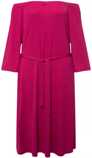 Ulla Popken 827740 Jerseykleid mit 3/4-Ärmeln Rosa - Midikleider - Midikleider für Damen in großen Größen