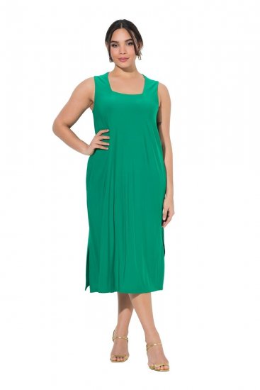 Ulla Popken 827908 Ärmelloses Jerseykleid Grün - Jerseykleider - 