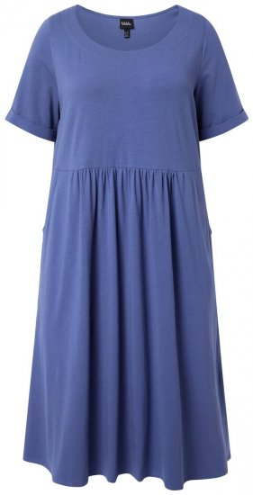 Ulla Popken 827920 Kurzärmliges Jerseykleid Blau - Jerseykleider - 