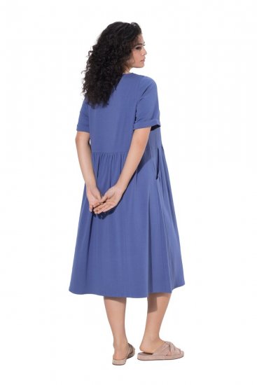 Ulla Popken 827920 Kurzärmliges Jerseykleid Blau - Jerseykleider - 