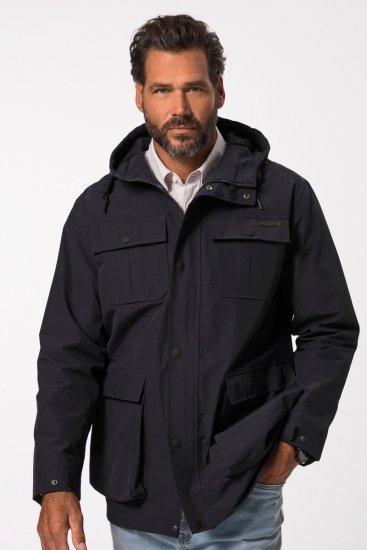 JP1880 828706 Regenjacke mit verdecktem Reißverschluss Marineblau - Herren jacken - Herren Jacken in großen Größen