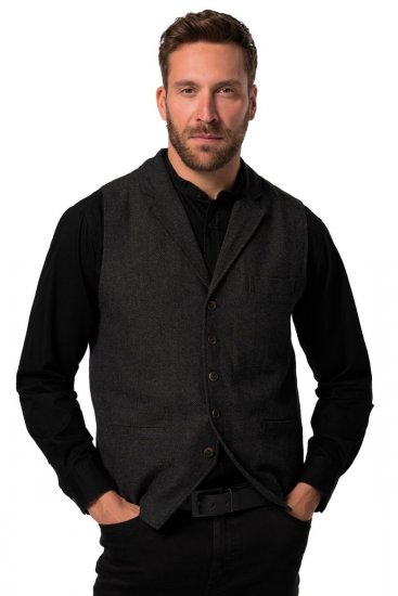 JP1880 828736 Tweedweste mit Strickrücken Schwarz - Herrenanzüge und -blazer - Herrenanzüge und -blazer in großen Größen