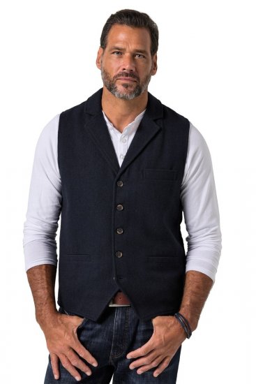 JP1880 828736 Tweedweste mit Strickrücken Dunkelblau - Herrenanzüge und -blazer - Herrenanzüge und -blazer in großen Größen