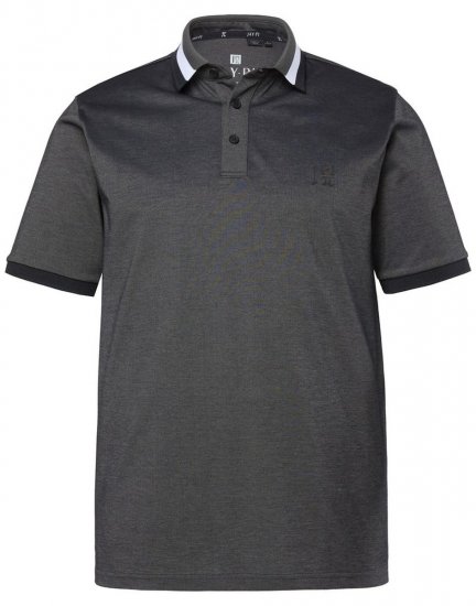 JAY-PI Quickdry Two-Tone Golf Poloshirt Black - Polo-shirts für herren - Polo-Shirts für Herren in großen Größen
