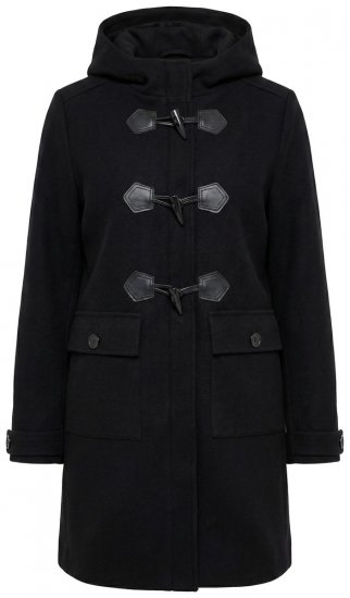 Ulla Popken 829347 Dufflecoat Schwarz - Mäntel - Damenmäntel in großen Größen