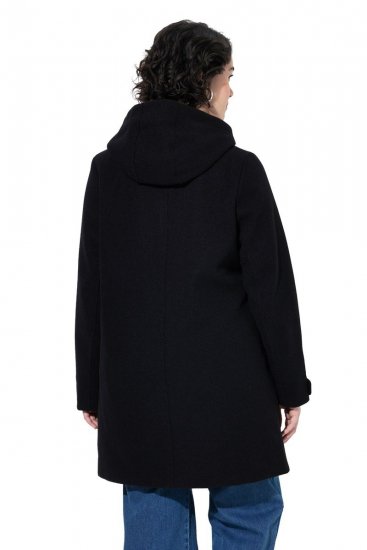 Ulla Popken 829347 Dufflecoat Schwarz - Mäntel - Damenmäntel in großen Größen
