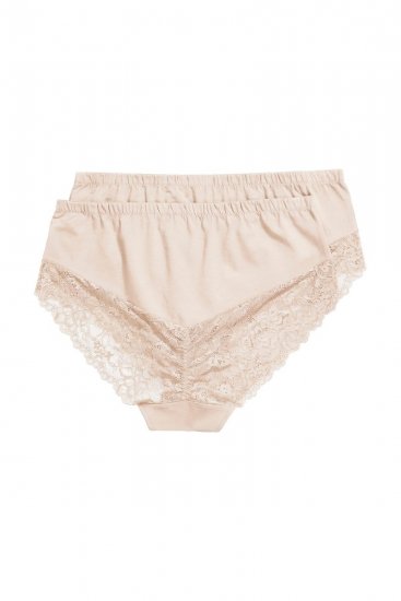 Ulla Popken 830094 Slips mit Spitze 2er-Pack Beige - Slips - 