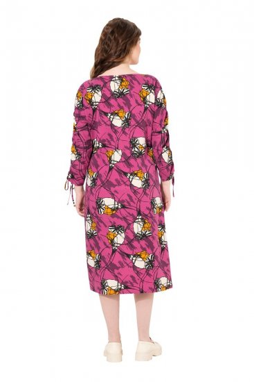 Ulla Popken 830151 Geblümtes Kleid Rosa - Maxikleider - Maxikleider in großen Größen