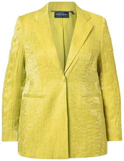 Ulla Popken 830767 Crinkle-Blazer Hellgrün - Blazer - Blazer in großen Größen für Damen