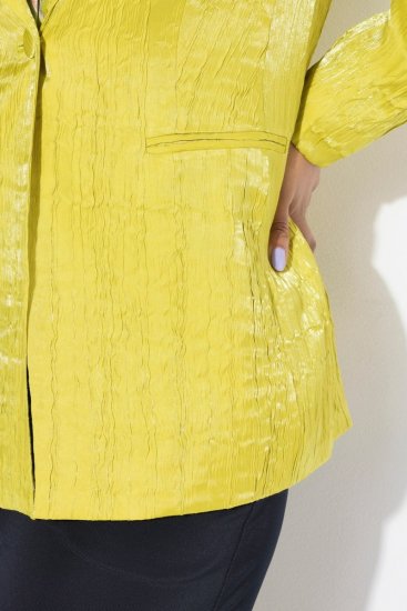 Ulla Popken 830767 Crinkle-Blazer Hellgrün - Blazer - Blazer in großen Größen für Damen