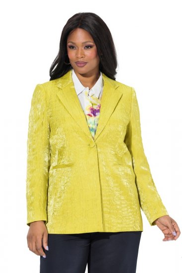 Ulla Popken 830767 Crinkle-Blazer Hellgrün - Blazer - Blazer in großen Größen für Damen