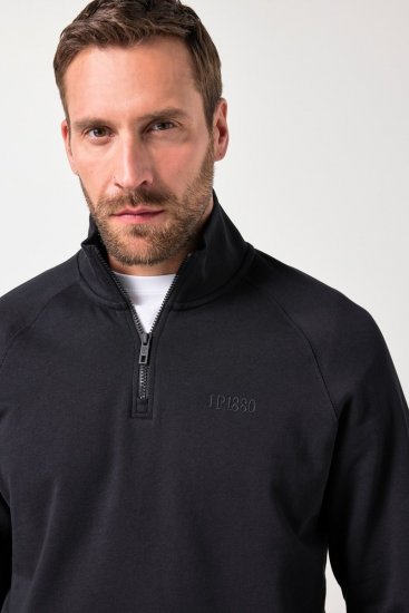 JP1880 Sweatshirt Half-Zip Stomach Fit Black - Herren-sweater und -hoodies - Herren-Sweater und -Hoodies in großen Größen